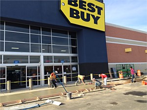 shopping center concrete pour sidewalk best buy cement front walk